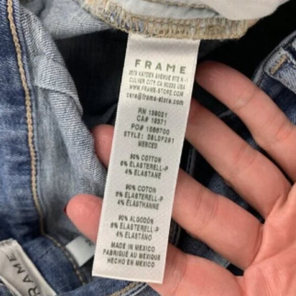 FRAME Merced Light Wash Stretch Denim Double Detail Flared Jeans 32 - Picture 4 of 6